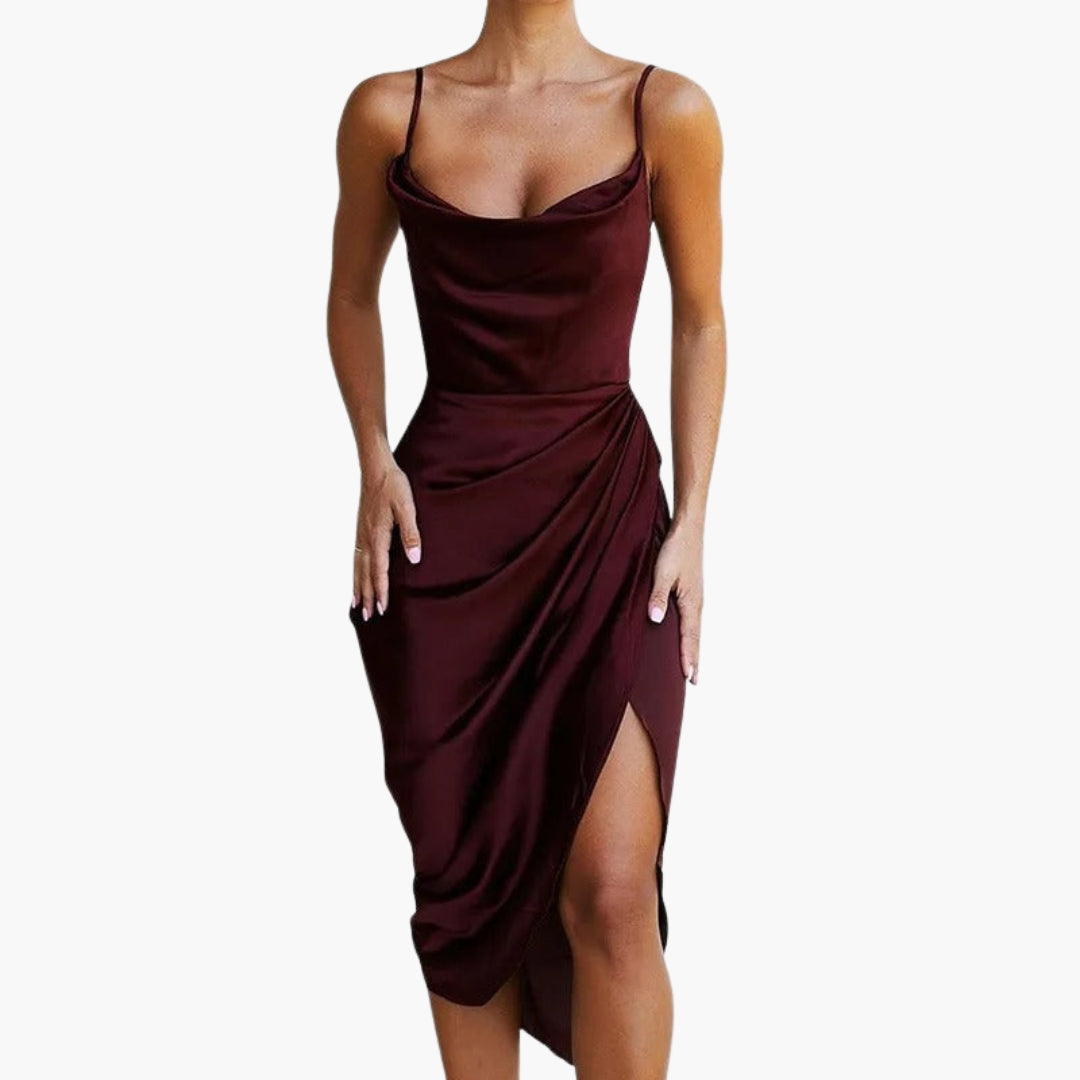 Robe femme à volants avec fines bretelles