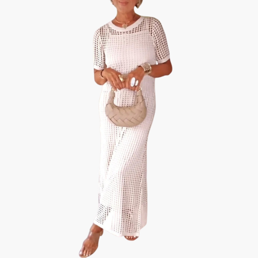 Robe longue femme à découpe avec couche intérieure