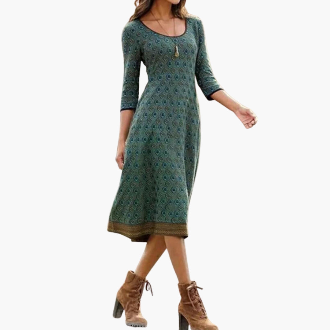 Robe midi pour femme à motif géométrique