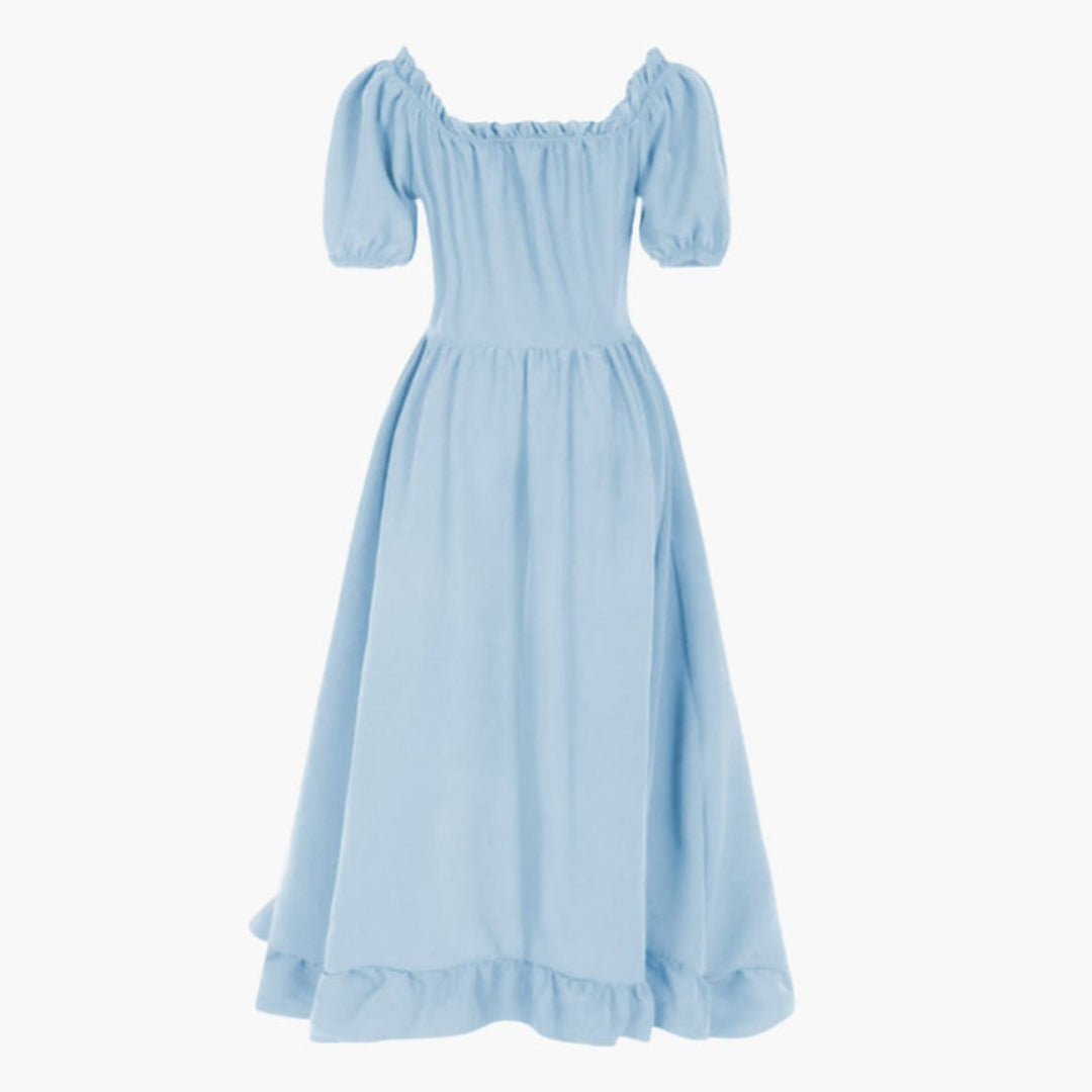 Abito midi da donna con maniche a sbuffo