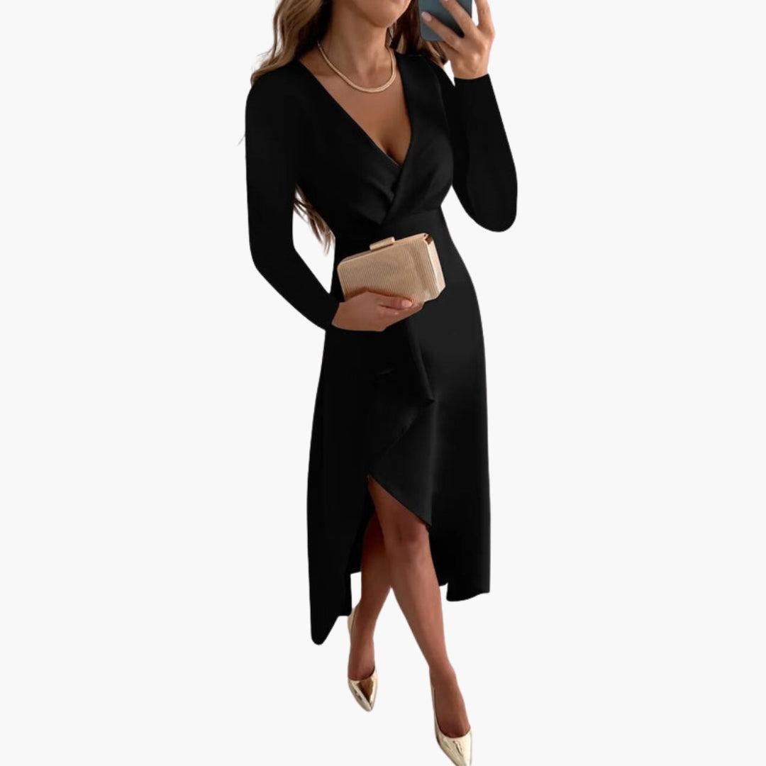 Robe portefeuille femme à manches longues
