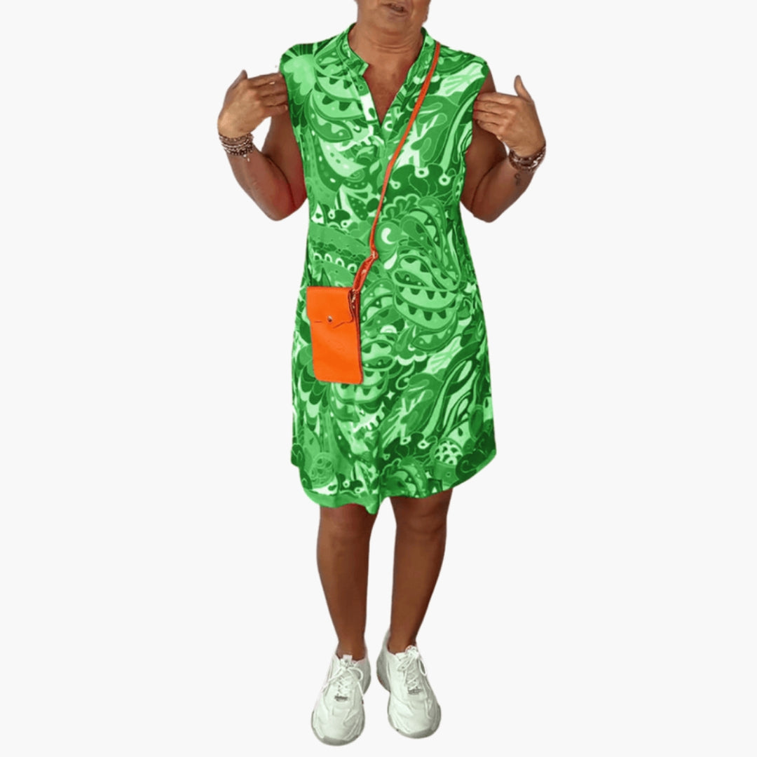 Vestito da donna con scollo a V e tasche