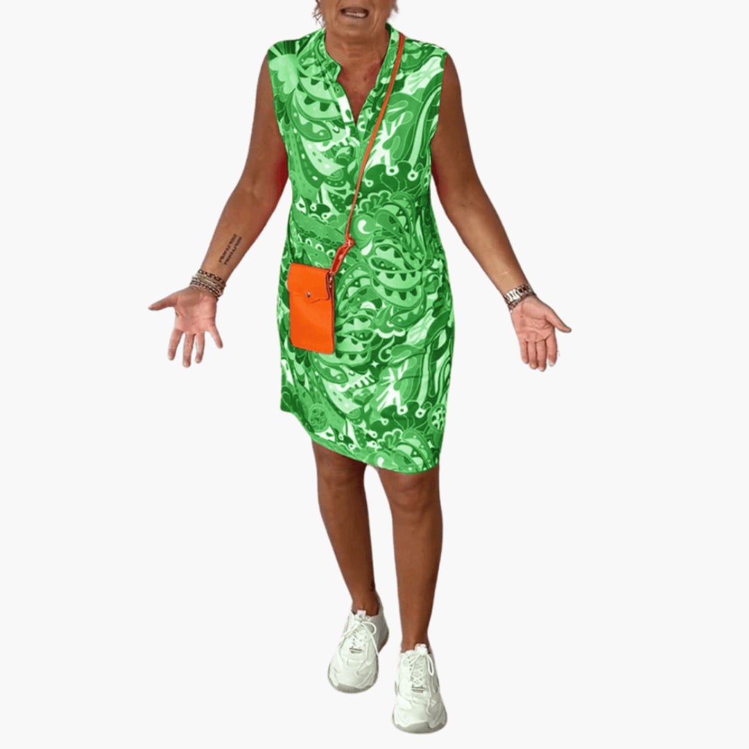 Vestito da donna con scollo a V e tasche
