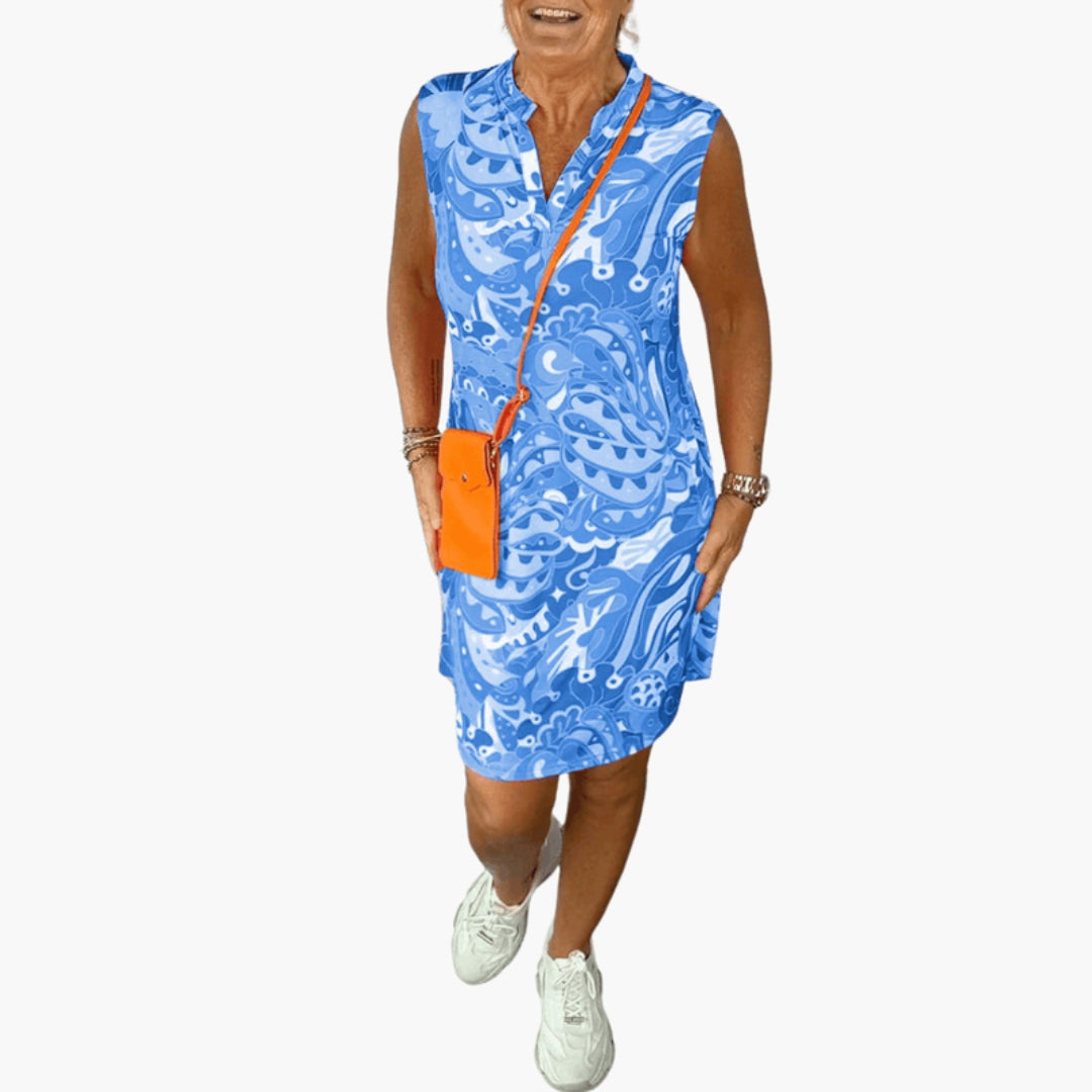 Vestito da donna con scollo a V e tasche