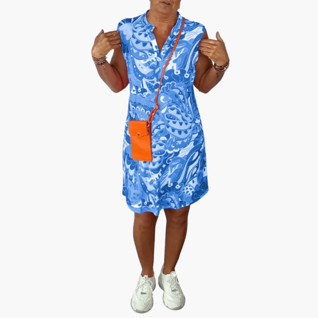Vestito da donna con scollo a V e tasche