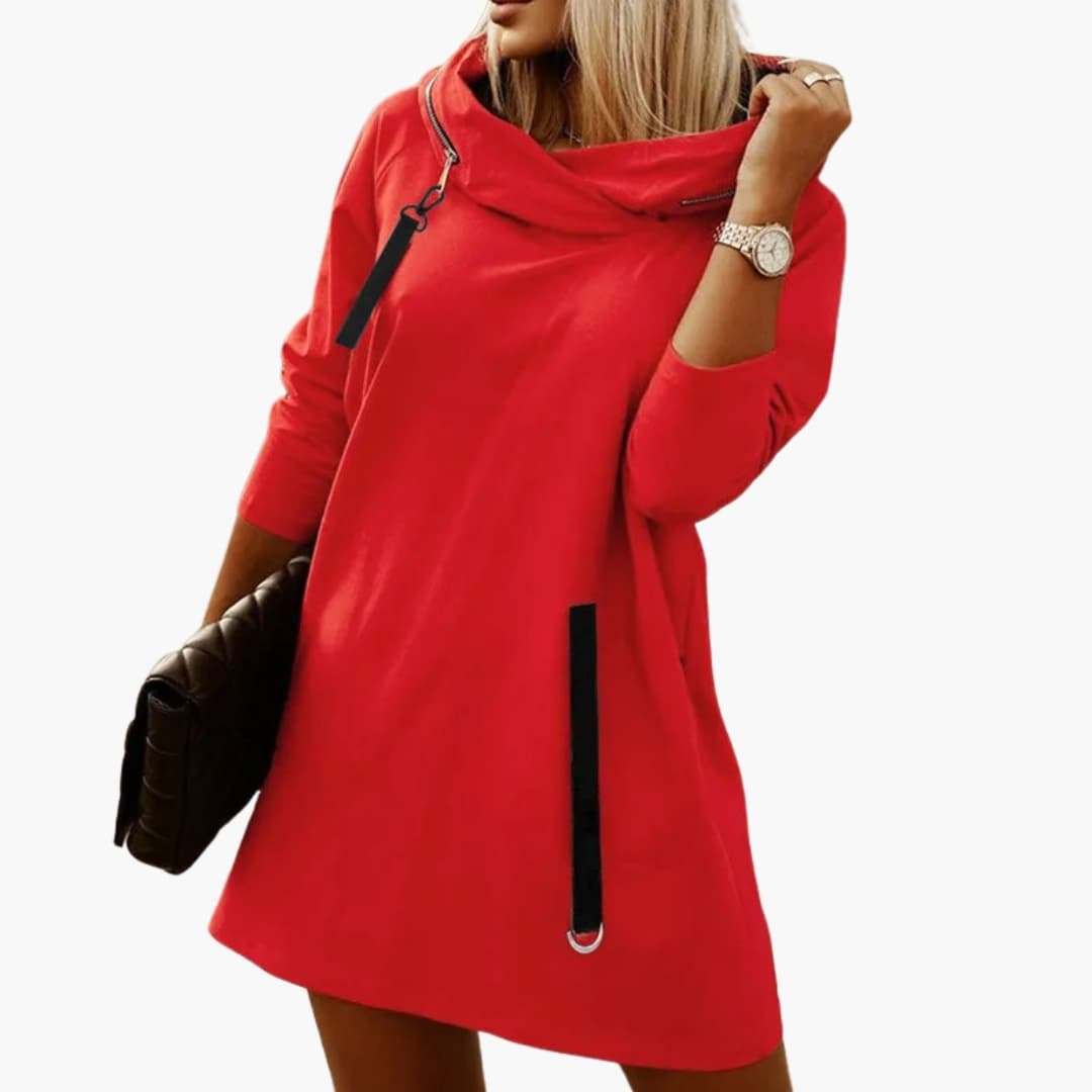 Robe sweat longue femme confortable à coupe décontractée