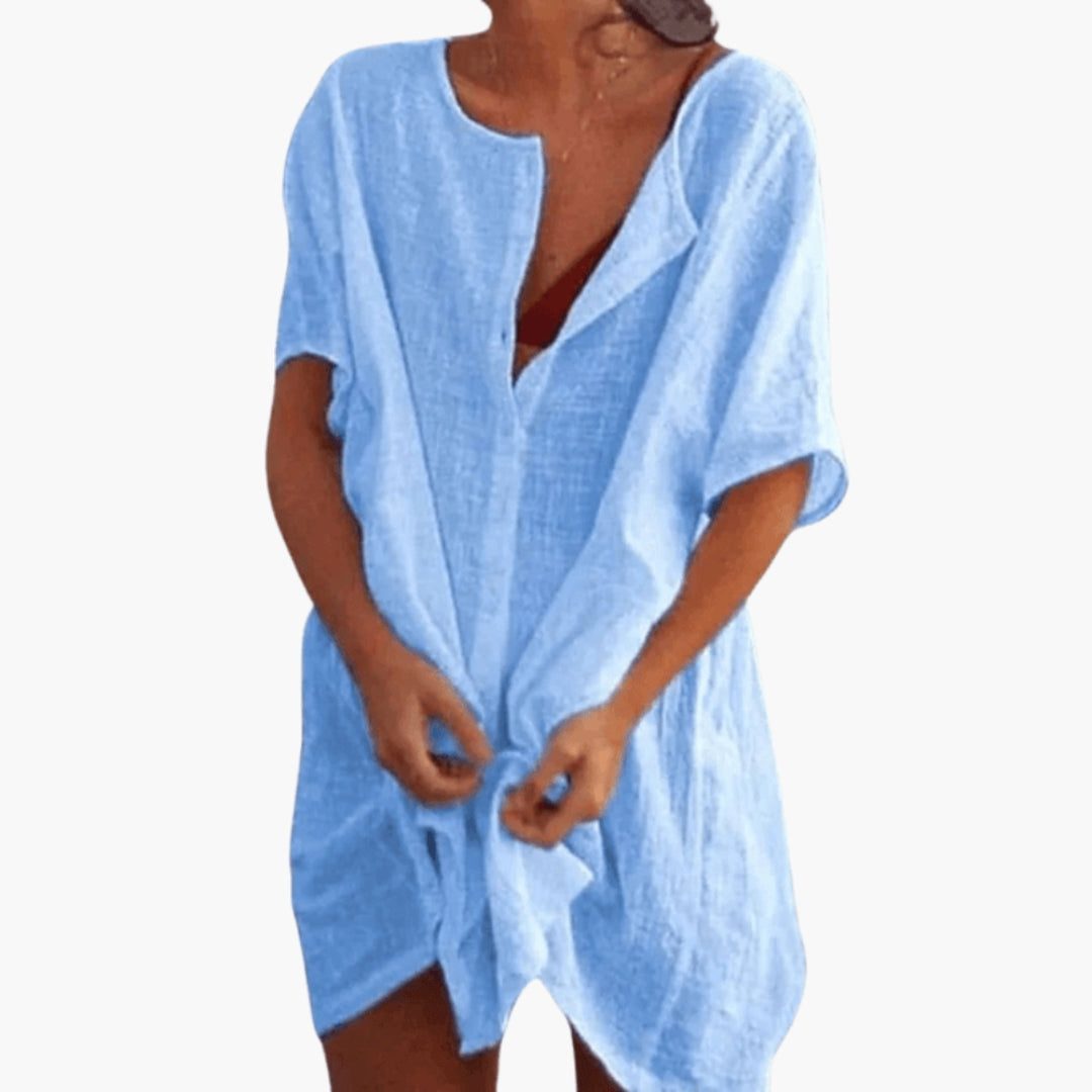 Robe tunique pour femme avec encolure en V