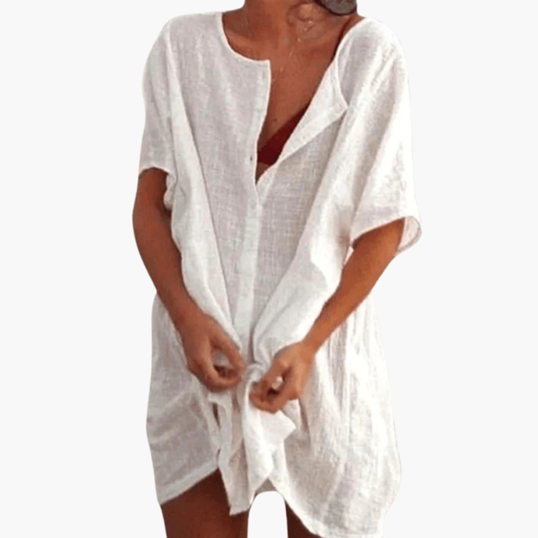 Robe tunique pour femme avec encolure en V