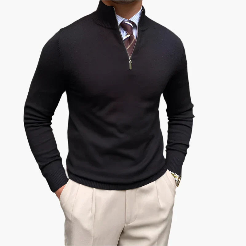 Pull homme à demi‑zip pour bureau et usage quotidien