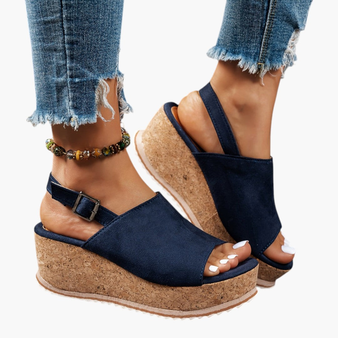 Sandales Femme Plateforme avec Boucle Ajustable et Semelle EVA