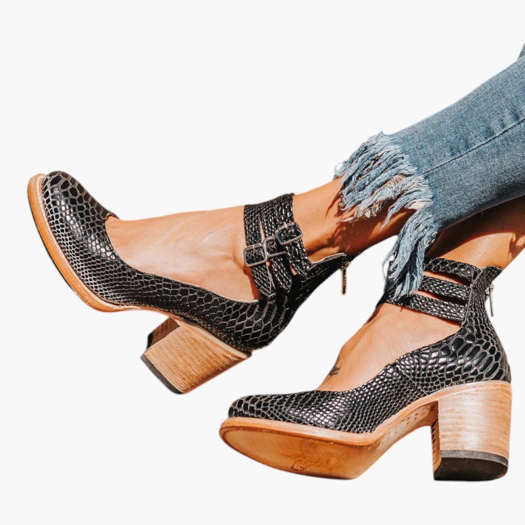 Sandales Femme à Talon avec Bride Cheville et Fermeture Ajustable