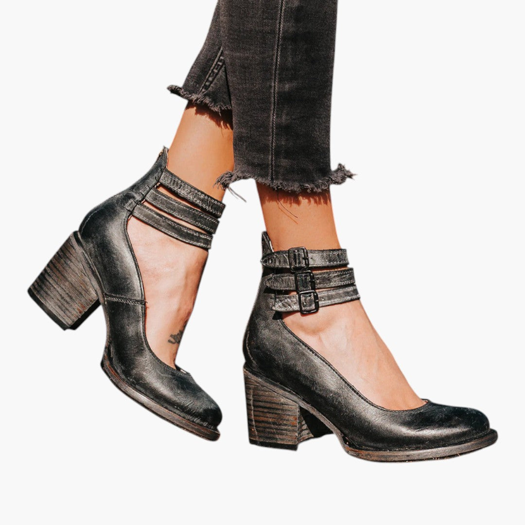 Sandales Femme à Talon avec Bride Cheville et Fermeture Ajustable