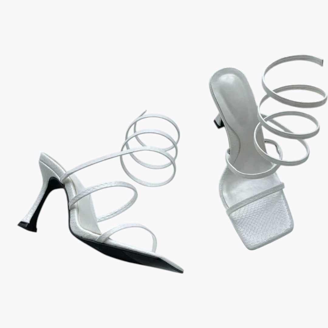 Sandales Femme à Talon avec Brides et Bout Ouvert