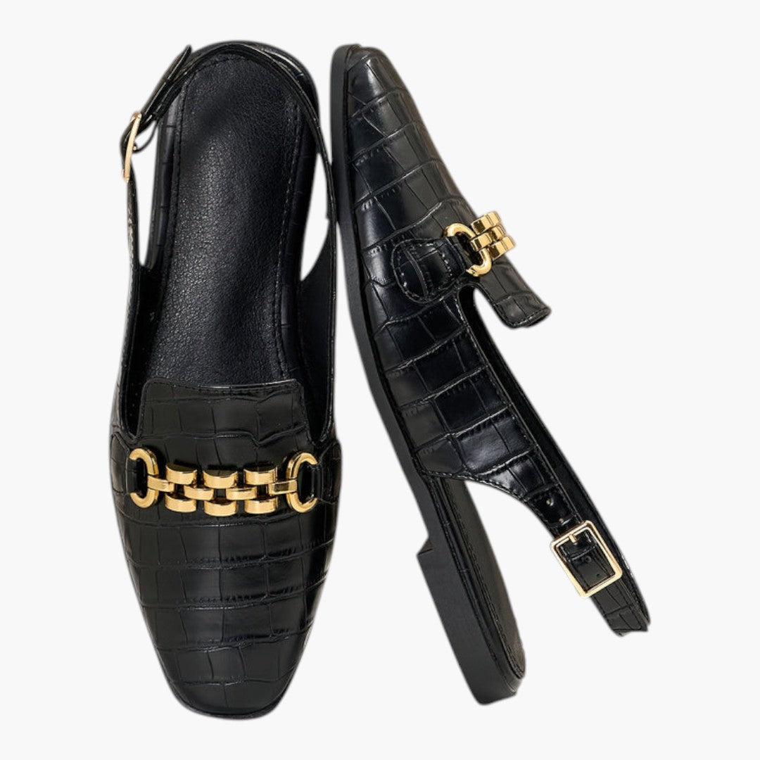 Sandales Femme avec Bout Carré et Boucle Métallique