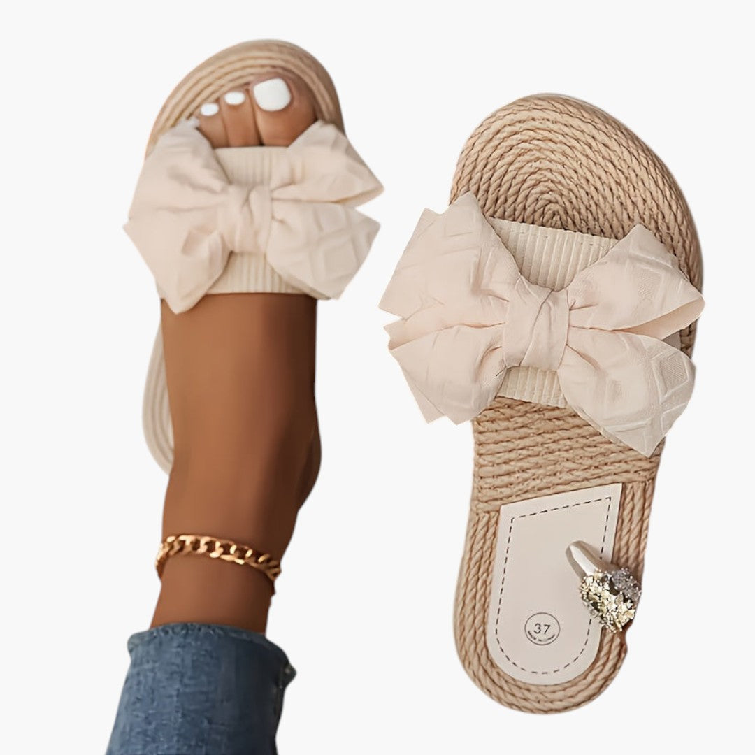 Sandali Donna con Fiocco Decorativo e Punta Aperta