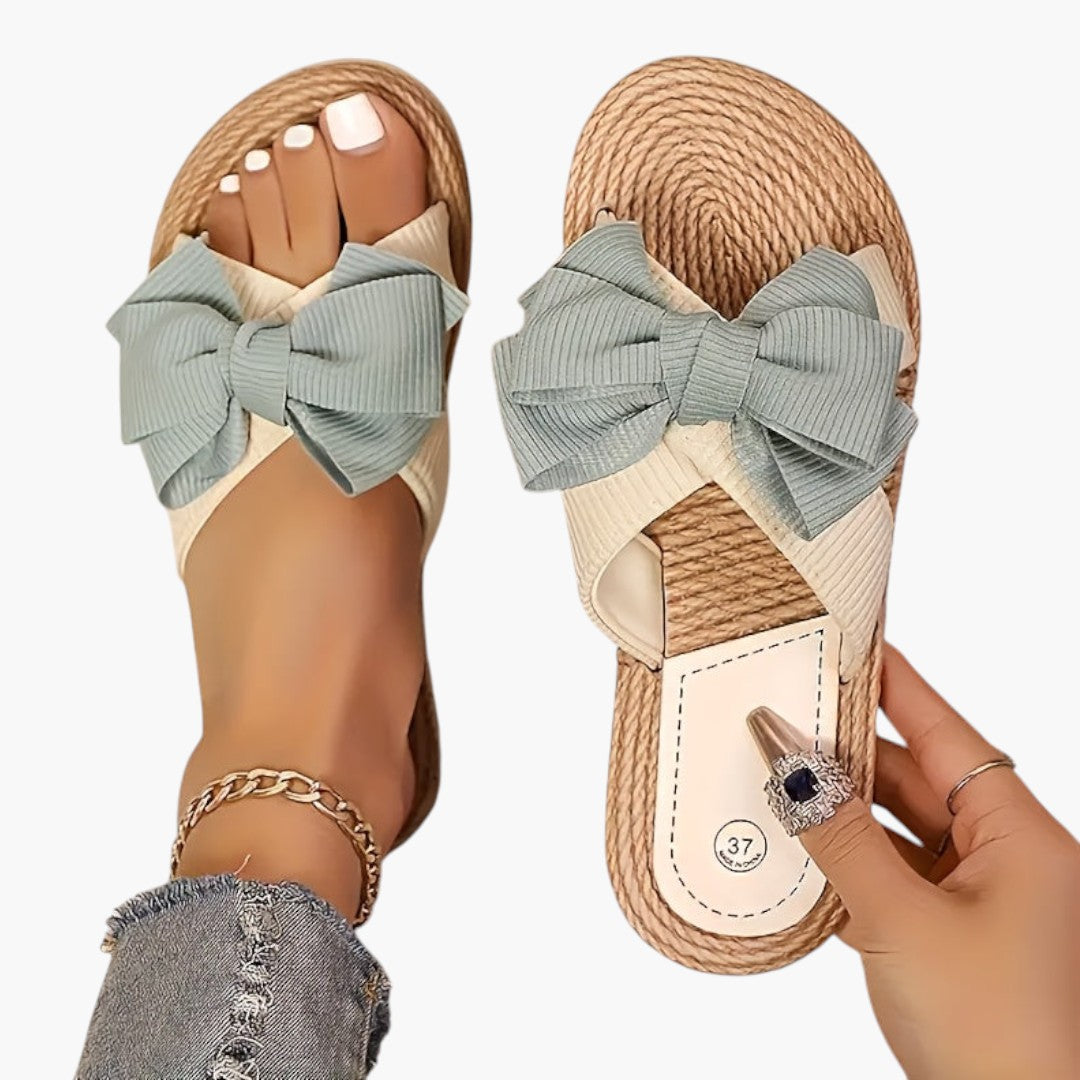 Sandali Donna con Fiocco Decorativo e Punta Aperta