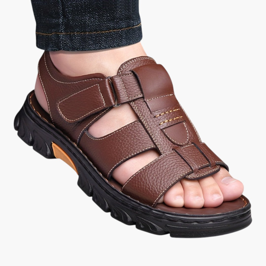 Sandales Homme avec Bout Ouvert et Fermeture Ajustable