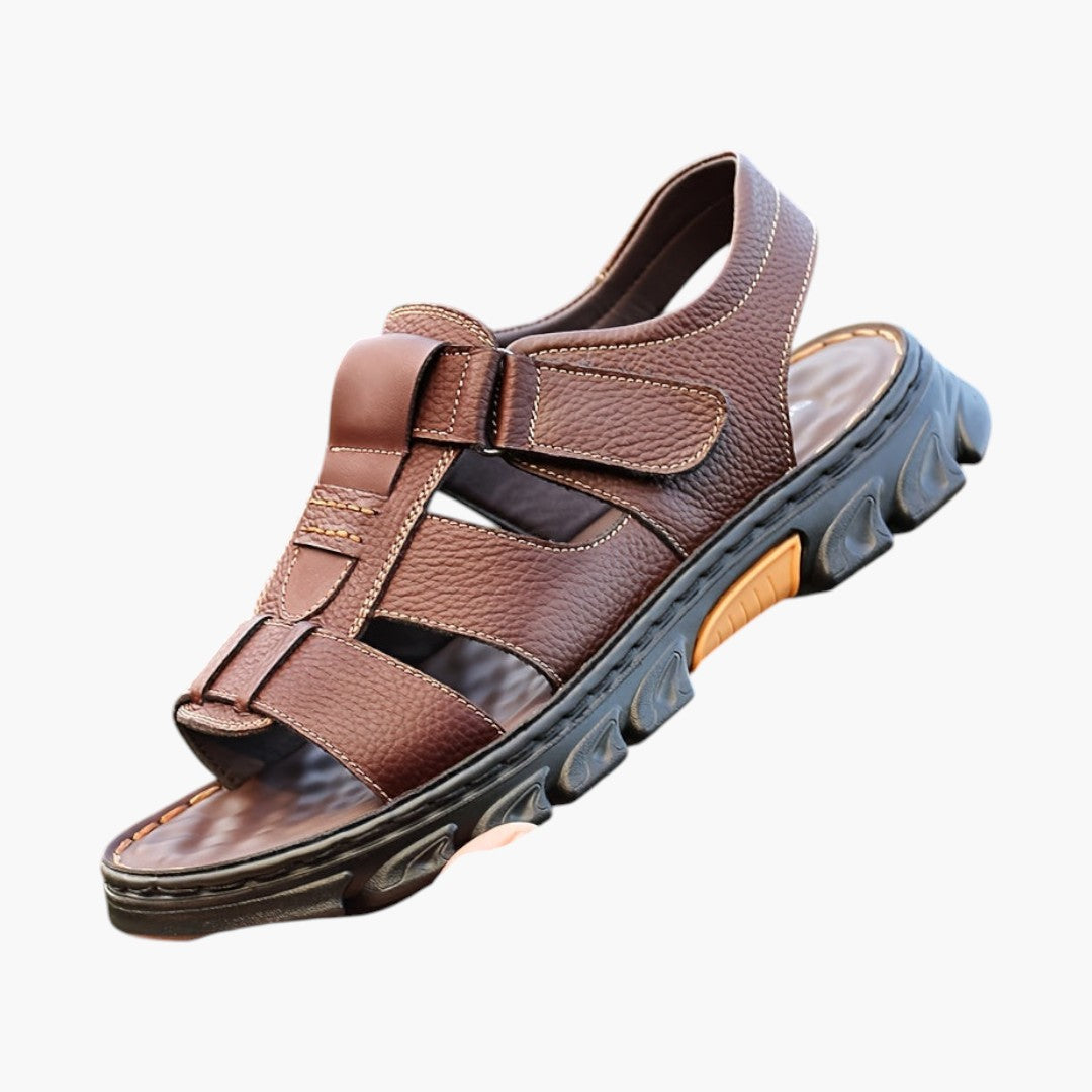 Sandales Homme avec Bout Ouvert et Fermeture Ajustable