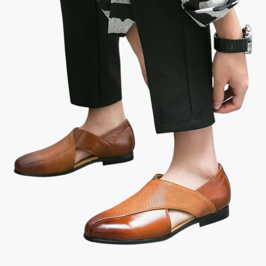 Sandales Homme avec Cuir et Semelle Antidérapante