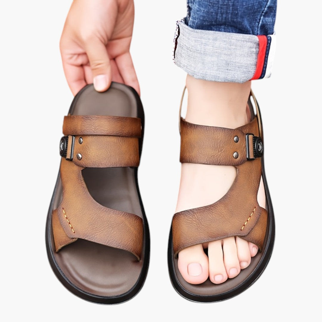 Sandales Homme avec Semelle Souple et Fermeture Sans Lacets
