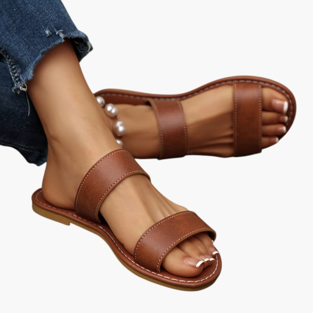 Sandales Plates Femme avec Bout Ouvert et Semelle EVA