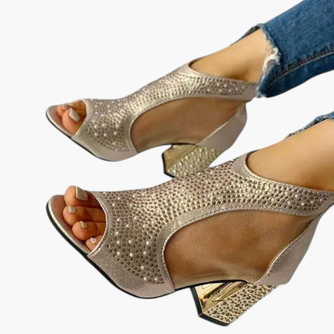Sandales à Talon Femme avec Bride Ajustable et Découpes
