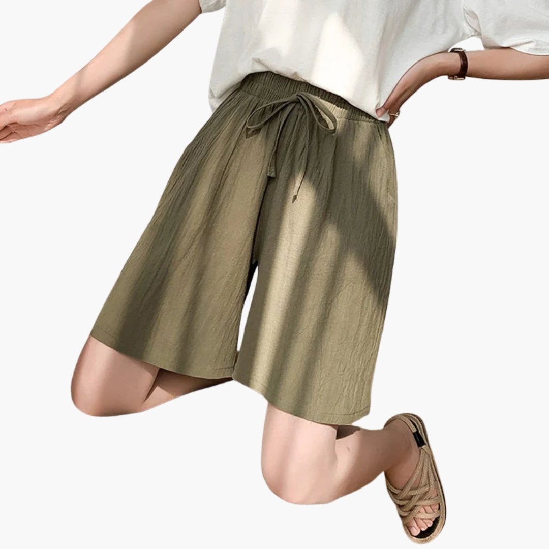 Gonna corta da donna lunghezza al ginocchio con vita elastica