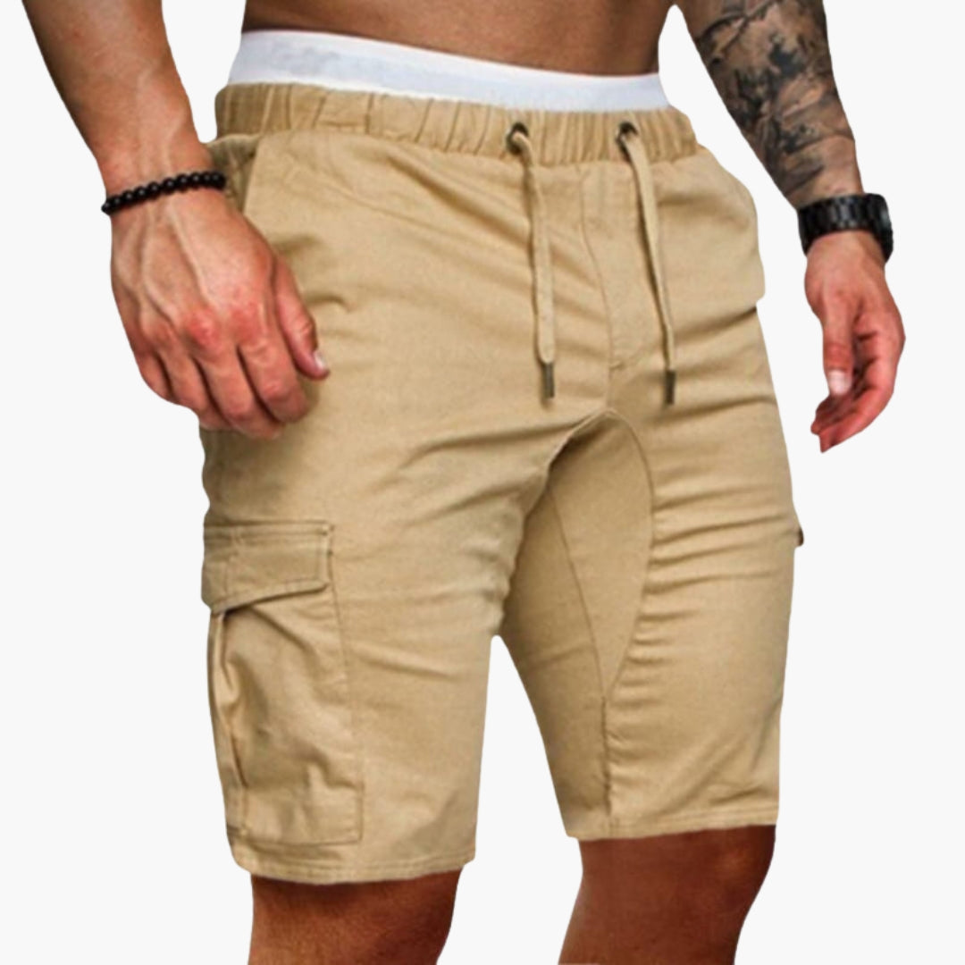 Short cargo homme a cordon de serrage