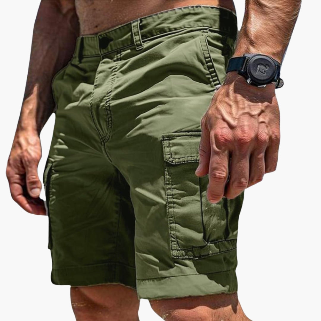 Calções cargo para homem com fecho de botões