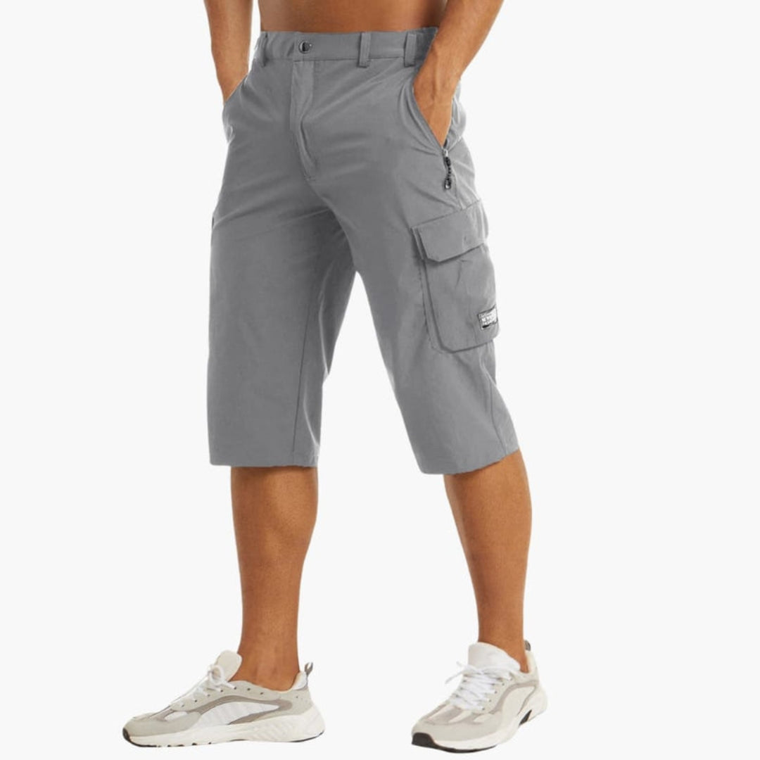 Pantaloni corti da uomo con tasche e passanti per cintura
