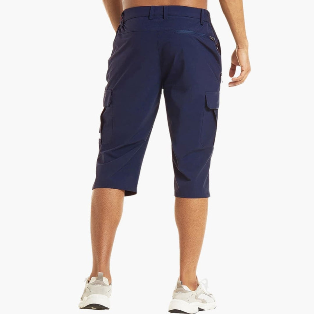 Pantaloni corti da uomo con tasche e passanti per cintura