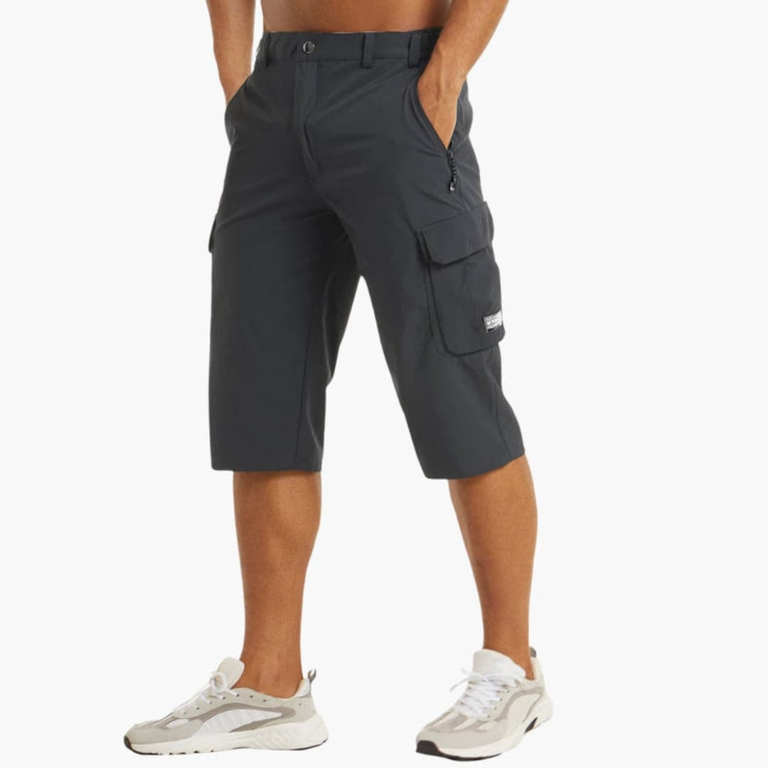 Pantaloni corti da uomo con tasche e passanti per cintura