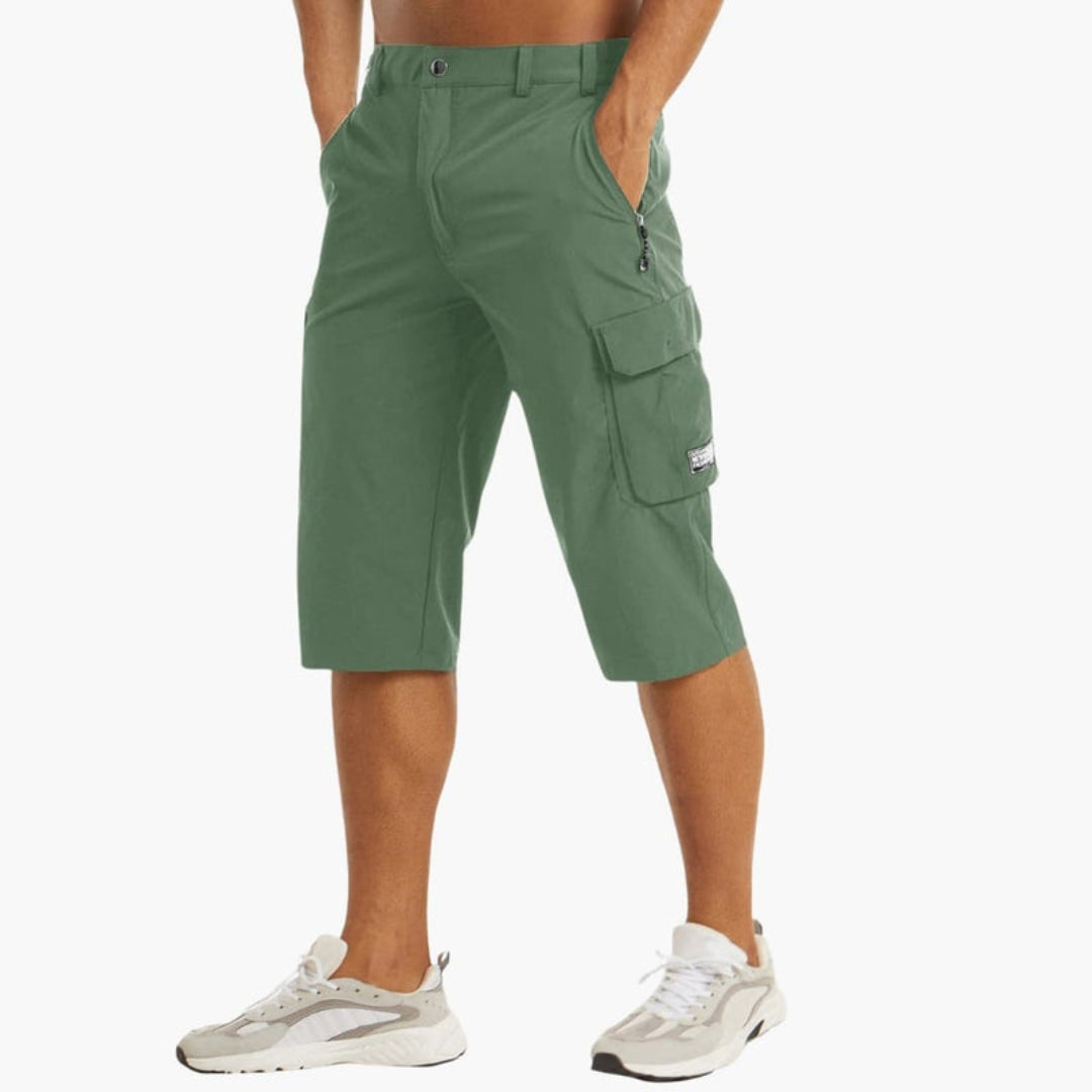 Pantaloni corti da uomo con tasche e passanti per cintura