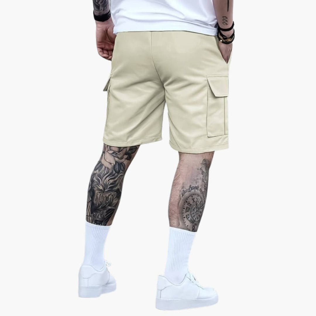 Short cargo homme a taille à cordon