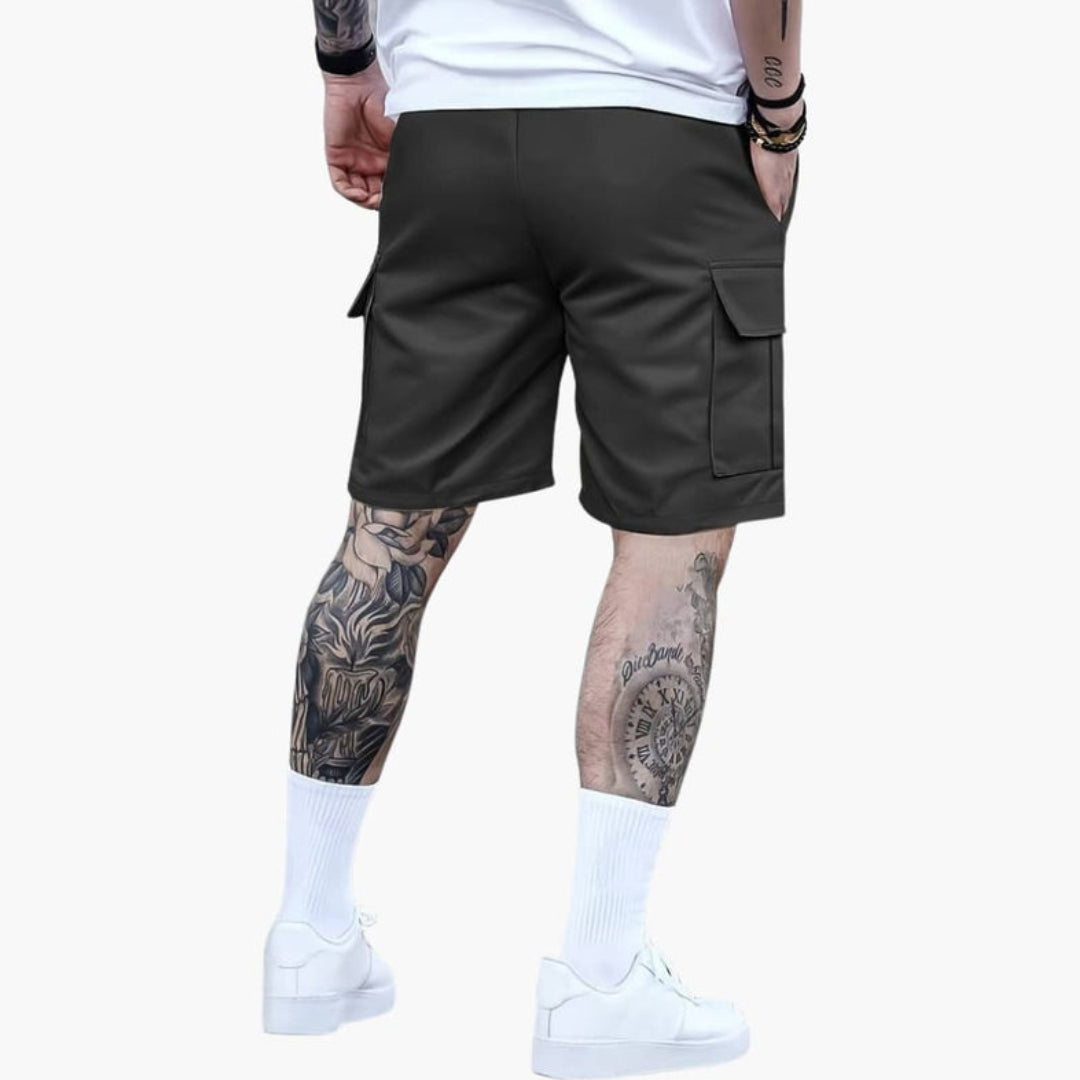 Short cargo homme a taille à cordon
