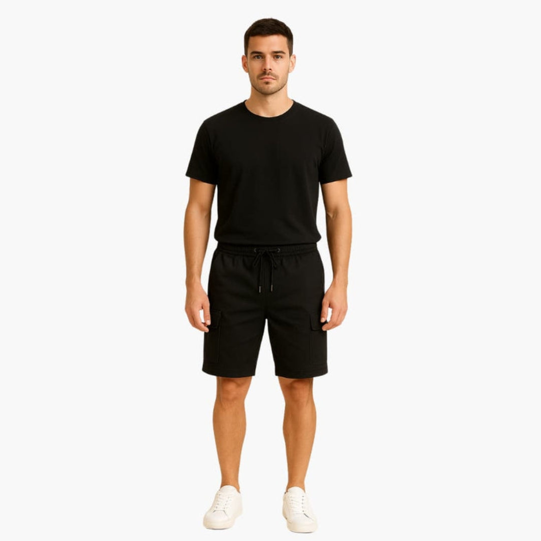 Short cargo homme avec poche à rabat