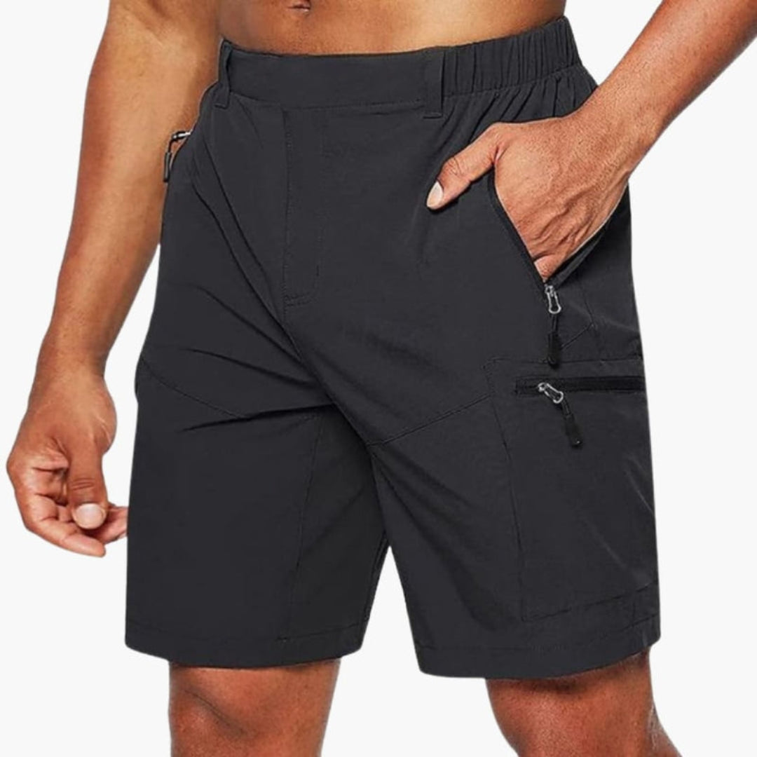 Short cargo homme avec poches zippées