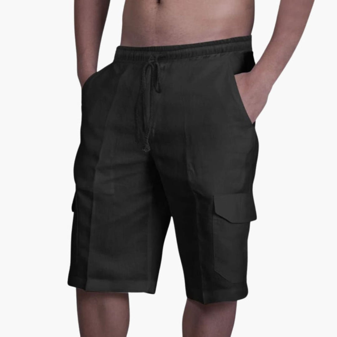 Short cargo homme avec taille à cordon et poches cargo