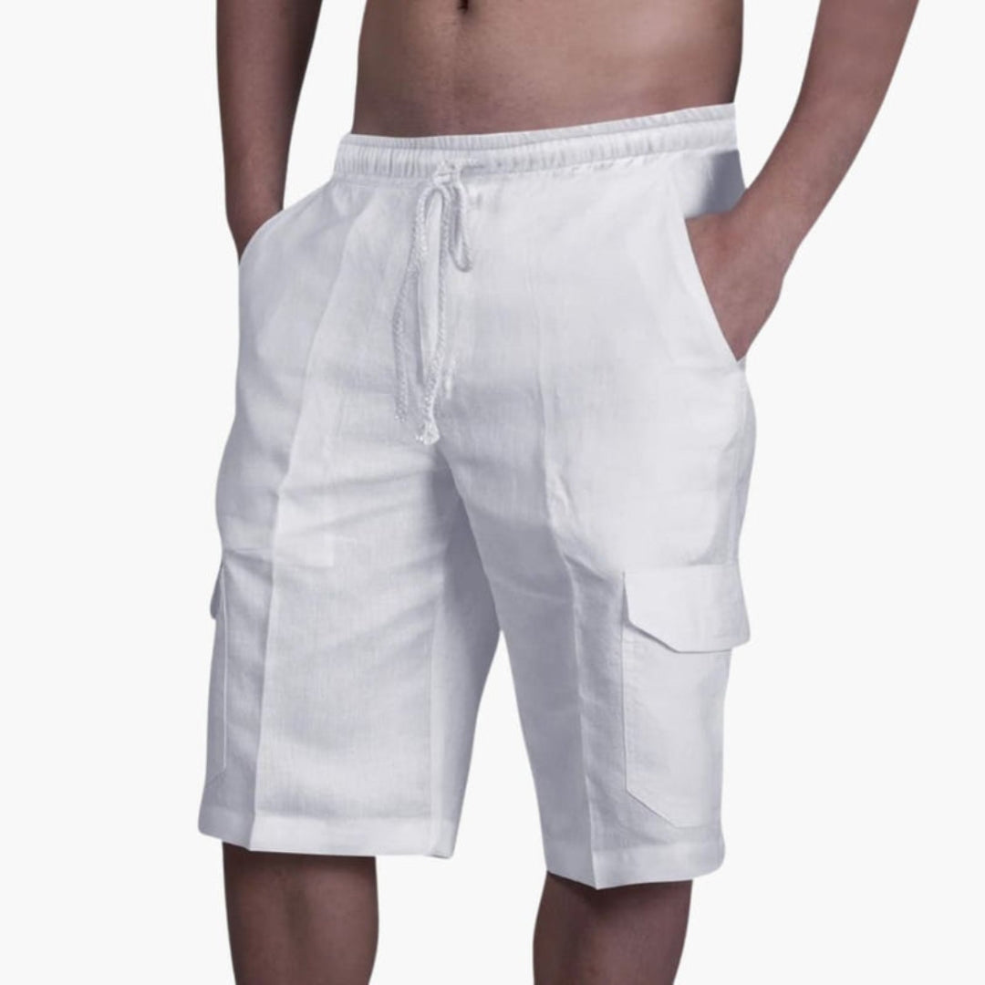 Short cargo homme avec taille à cordon et poches cargo