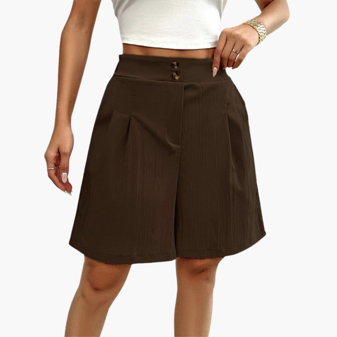 Pantaloncini estivi da donna con patta a bottoni