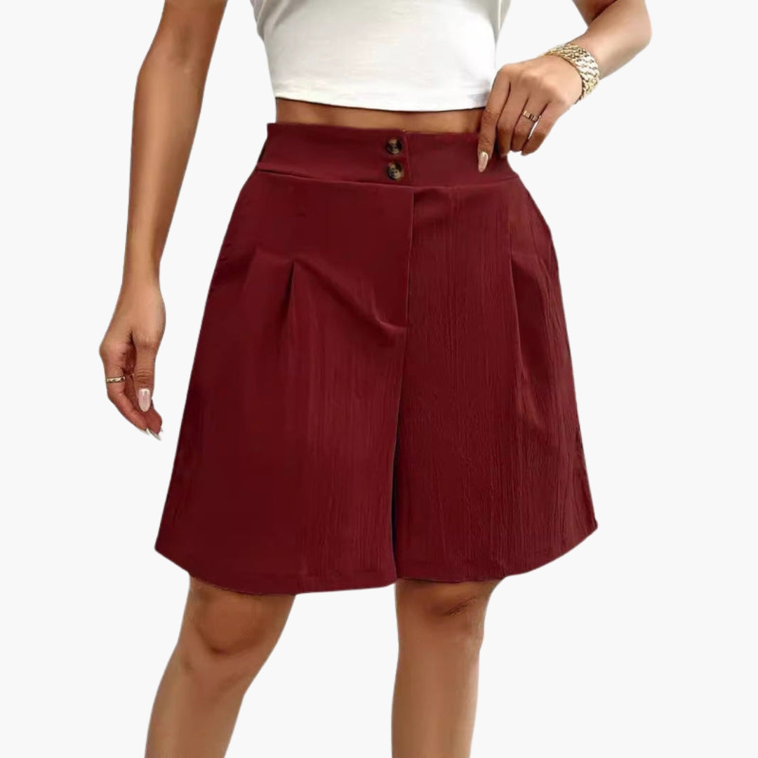 Pantaloncini estivi da donna con patta a bottoni