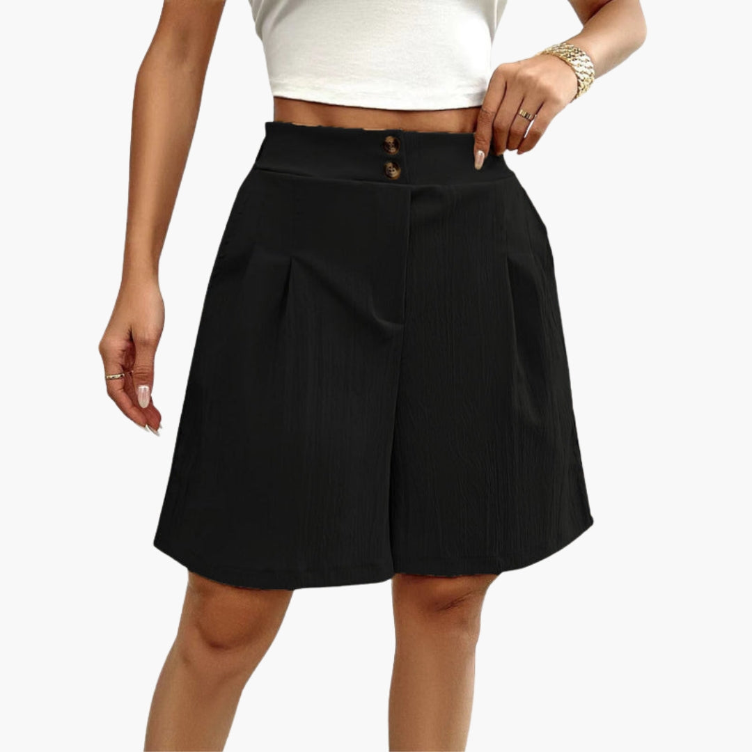 Pantaloncini estivi da donna con patta a bottoni
