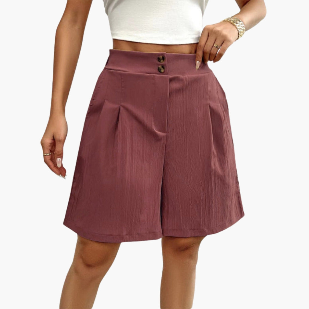 Pantaloncini estivi da donna con patta a bottoni