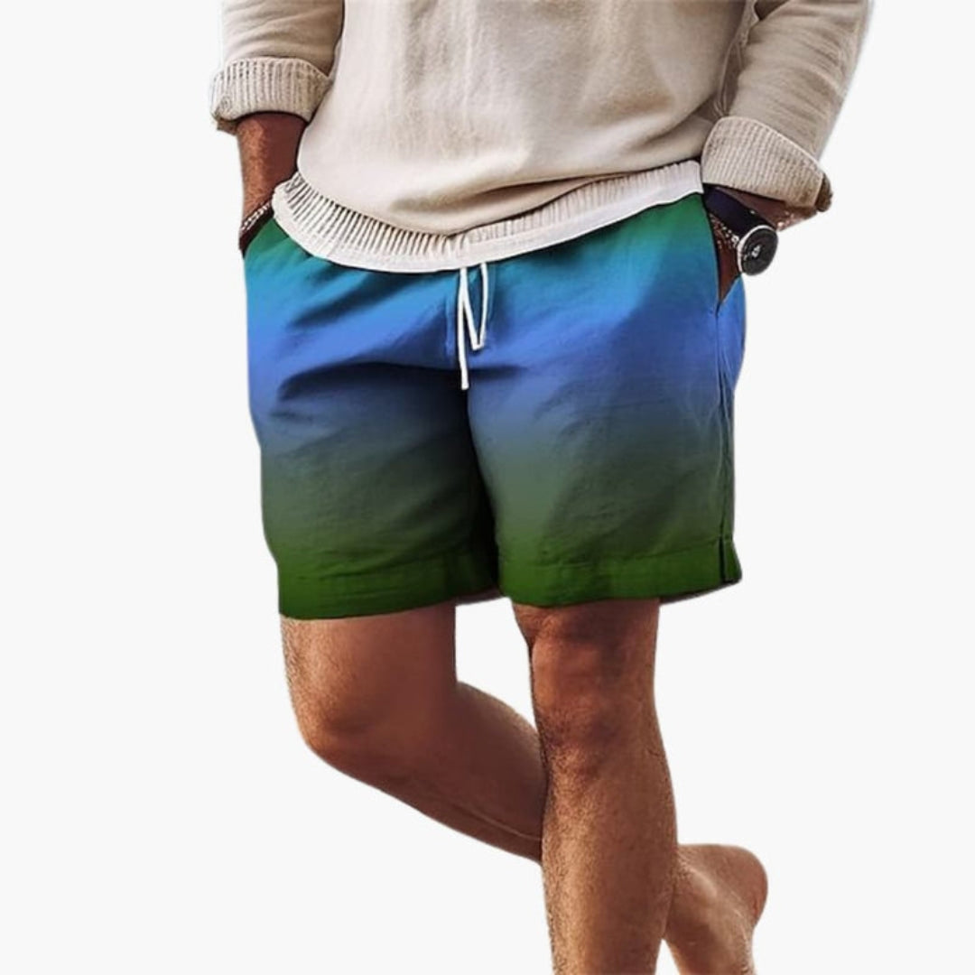 Short homme à cordon de serrage et motif dégradé