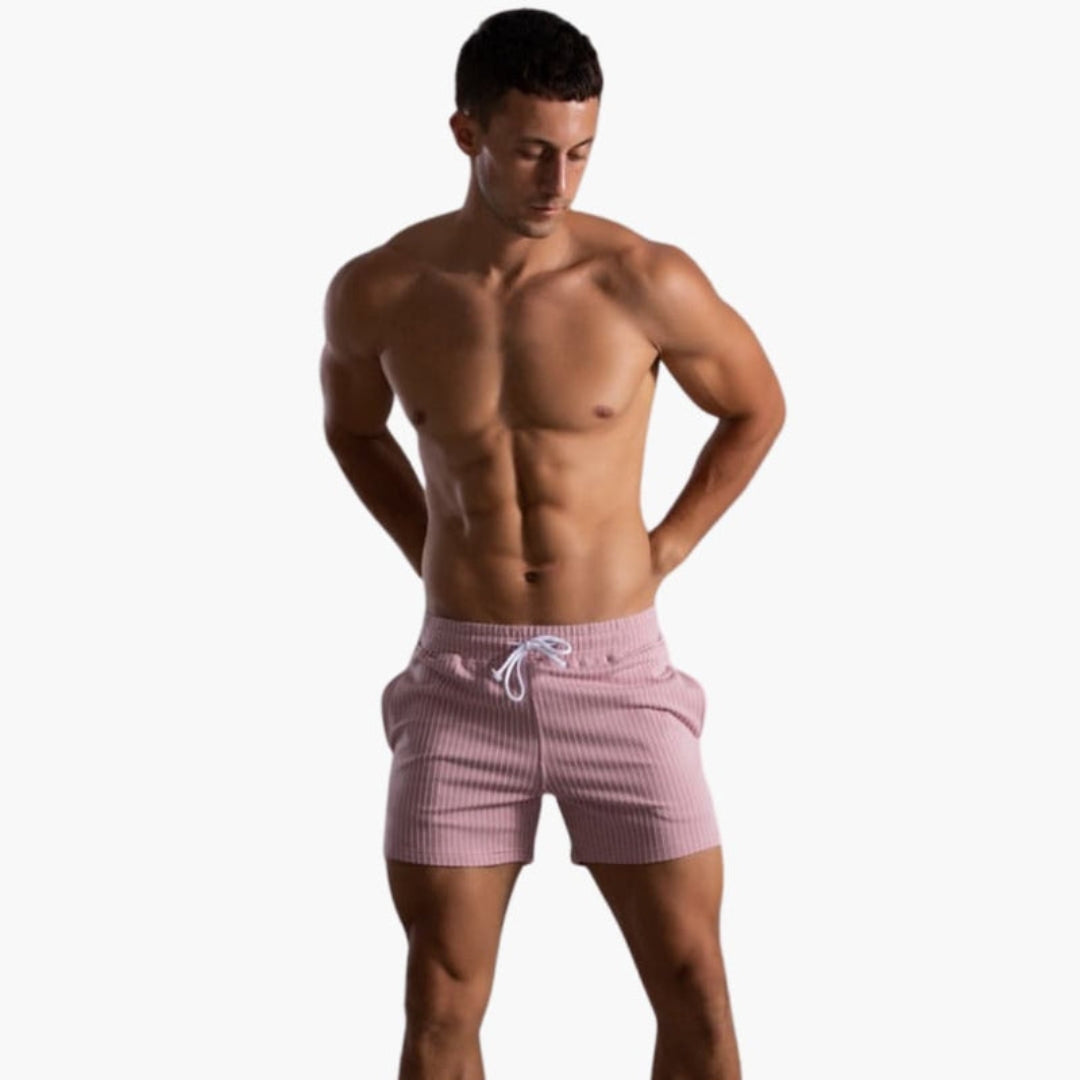 Pantaloncini da uomo con coulisse e motivo a righe