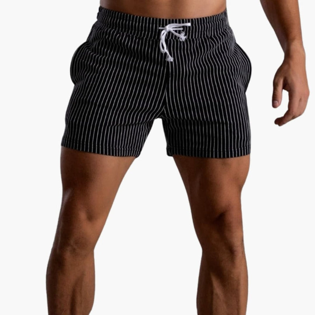Pantaloncini da uomo con coulisse e motivo a righe