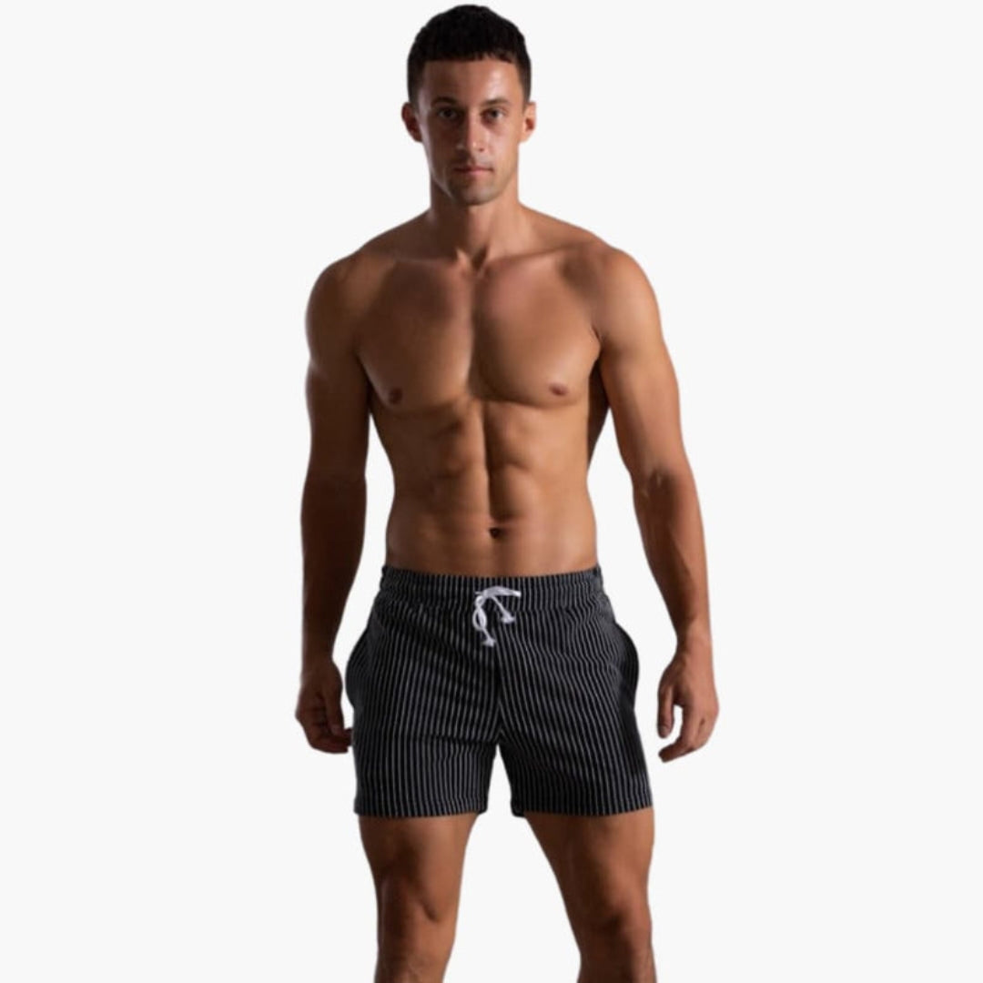 Pantaloncini da uomo con coulisse e motivo a righe