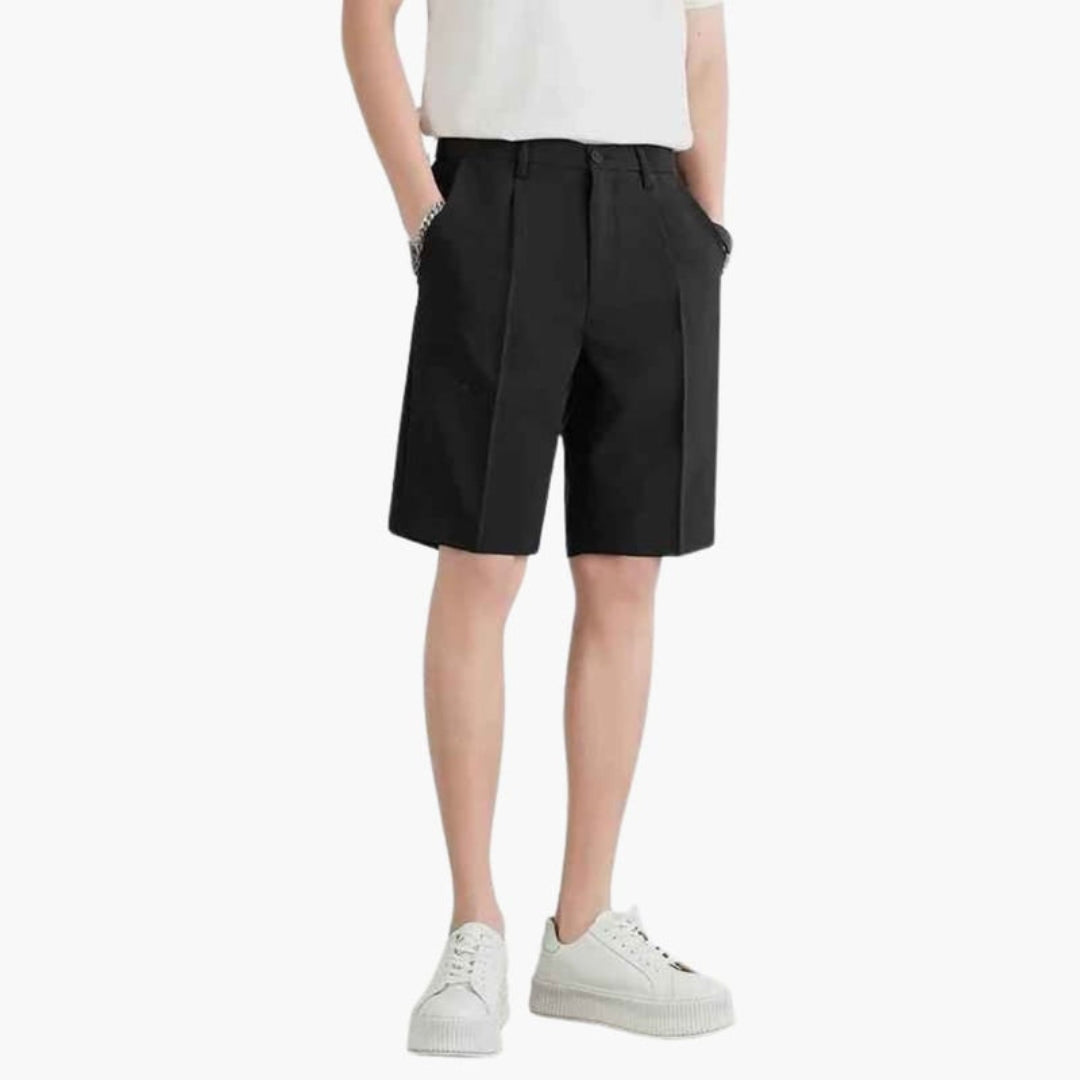 Short homme à plis avec fermeture zippée