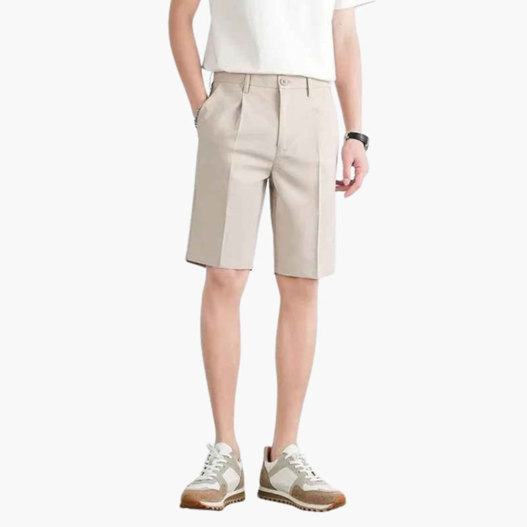 Short homme à plis avec fermeture zippée