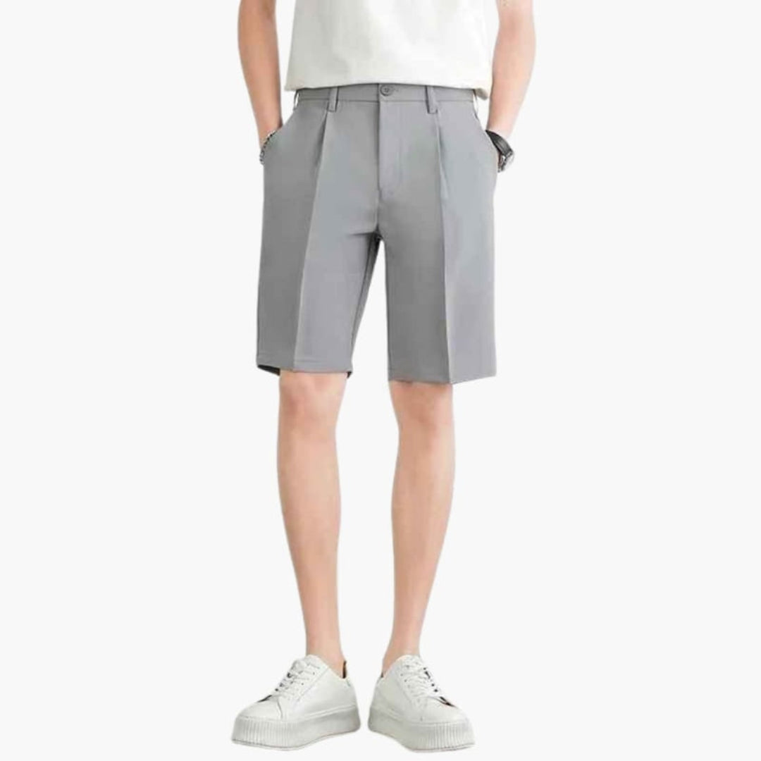 Short homme à plis avec fermeture zippée